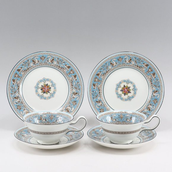 Wedgwood Other - Wedgwood Cup & saucer & plate Florentine turquoise Tableware Porcelain _
